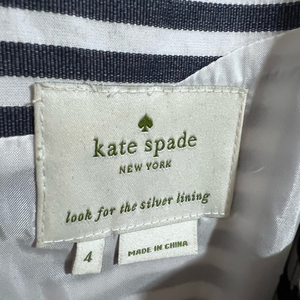 EUC Kate Spade 100% Cotton Blue and White Striped Sleeveless Dress W Tie… - Picture 6 of 6